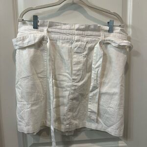 White Tie-Waist Skirt